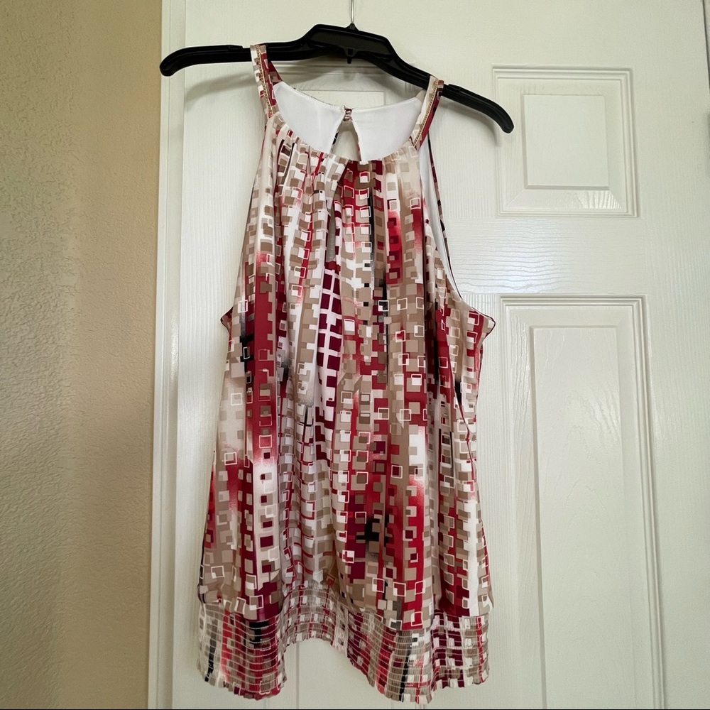 WHBM Keyhole blouse with elastic waist